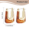 ANATTASOUL 4 Pairs 4 Colors Acrylic Rectangle Hoop Earrings EJEW-AN0003-08-2