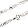 Non-Tarnish 304 Stainless Steel Rectangle Link Chain Necklaces for Women NJEW-G140-05P-3