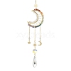 Wire Wrapped Chakra Gemstone & Brass Pendant Decorations HJEW-TA00075-01-1