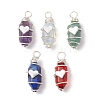 Bullet Shape Gemstone Pendants PALLOY-JF03215-1