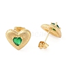 Rack Plating Brass with Cubic Zirconia Stud Earrings for Women EJEW-G394-05G-3