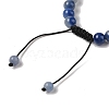 8mm Round Natural Blue Aventurine Braided Bead Bracelets BJEW-C067-01B-16-4