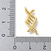 Rack Plating Brass Clear Cubic Zirconia Rhombus Connector Charms KK-A234-069G-3