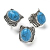 Synthetic Turquoise Adjustable Rings RJEW-I108-02AS-09-4