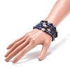 5Pcs 5 Style Natural Lava Rock & Sodalite Stretch Bracelets Set with Alloy Hamsa Hand Beaded BJEW-JB08737-3