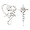 4Pcs 2 Styles Faith Theme Zinc Alloy Brooch JEWB-CA0001-90-1