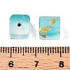 Frosted Glass Beads with Golden Glitter Powder DGLA-NH001-8mm-01C-3