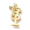 Rack Plating Brass Micro Pave Cubic Zirconia Pendants KK-M230-33G-3