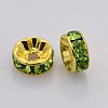 Brass Rhinestone Spacer Beads RB-A014-Z7mm-07G-2