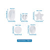 100Pcs 5 Style Transparent Frosted Acrylic Beads FACR-PJ0001-02-10