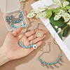 4Pcs 2 Styles Heart Wing Zinc Alloy Charm with Synthetic Turquoise Beads Boot Strap Chains BJEW-FH00002-3