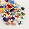 Pearlized Plated Opaque Glass Cabochons PORC-S779-7x14-M-1