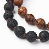 Wood Beaded Two Tiered Necklaces NJEW-JN01974-3