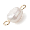 2Pcs 2 Colors Natural Pearl Potato Links Connector Charms PALLOY-JF04805-5