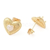 Rack Plating Brass with Cubic Zirconia Stud Earrings for Women EJEW-G394-05G-03-1