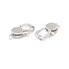 Brass Micro Pave Clear Cubic Zirconia Lobster Claw Clasps ZIRC-P098-15P-2