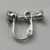 Brass Micro Pave Cubic Zirconia Screw Clip-on Earring Findings FIND-WH0110-747P-1