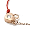 Crystal Rhinestone Heart Padlock Link Bracelet with 304 Stainless Steel Chains BJEW-K237-04KCG-2