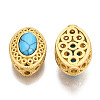 4-Hole Synthetic Turquoise Beads KK-S310-39A-2