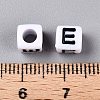 Large Hole Acrylic Letter European Beads SACR-Q103-6mm-01E-4