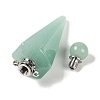 Natural Green Aventurine Faceted Cone Openable Perfume Bottle Big Pendants G-L524-18P-13-3