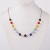 Seven Chakra Natural Gemstone Beaded Necklaces X-NJEW-JN00937-1