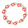 Acrylic Heart Baeds Stretch Bracelets OE2988-1-2