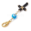 Cross Glass Seed Beads Pendant Decoration HJEW-MZ00110-5