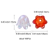 6-Petal Imitation Jelly Acrylic Bead Caps JACR-FS0001-02-5