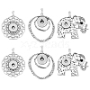 HOBBIESAY 6Pcs 3 Style Alloy Hang Snap Base Pendant FIND-HY0003-24-1