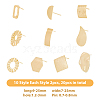 SUPERFINDINGS 20Pcs 10 Style Brass Stud Earring Findings KK-FH0005-01-2