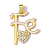 Brass Micro Pave Clear Cubic Zirconia Pendants CU-OY001-58G-3