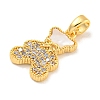 Brass Micro Pave Clear Cubic Zirconia Pendants KK-P275-18G-2