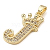 Rack Plating Brass Micro Pave Cubic Zirconia Pendants KK-D535-01J-RS-2