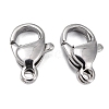 Tarnish Resistant Polished 316 Surgical Stainless Steel Lobster Claw Clasps X-STAS-R072-11A-2