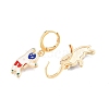 Enamel Spaceman Dangle Leverback Earrings EJEW-N012-91-3