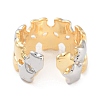 Brass Star Open Cuff Ring for Women RJEW-C102-17GP-3