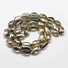 Full Rainbow Plated Crystal Glass Oval Beads Strands EGLA-F026-A03-2