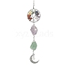 Wire Wrapped Natural Amethyst & Green Aventurine Pouch Pendant Deorations HJEW-JM01297-01-3