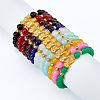 FIBLOOM 11Pcs 11 Colors Glass Round & Alloy Pixiu Beaded Stretch Bracelets Set for Women BJEW-FI0001-14-1