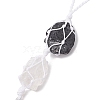 Nuggets Raw Natural Tourmaline & Quartz Crystal Pouch Pendant Decorations HJEW-JM01925-02-4