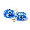 Handmade Evil Eye Lampwork Pendants LAMP-F030-01G-02-3