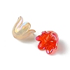 6-Petal Imitation Jelly Acrylic Bead Caps JACR-FS0001-02-2