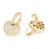 Brass Micro Pave Clear Cubic Zirconia Hoop Earrings for Women EJEW-S225-01G-2