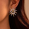 304 Stainless Steel Two Tone Stud Earrings EJEW-R031-01GP-1