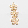 Brass Micro Pave Cubic Zirconia Links X-ZIRC-A003-02G-1