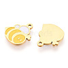 304 Stainless Steel Enamel Charms STAS-T065-44G-2