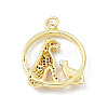 Brass Micro Pave Cubic Zirconia Pendants KK-P224-08G-2