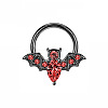 304 Stainless Steel Siam Rhinestone Halloween Bat Hoop Nose Rings WG0E020-02-2