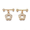 Brass Micro Pave Clear Cubic Zirconia Toggle Clasps KK-Q278-013-NF-1